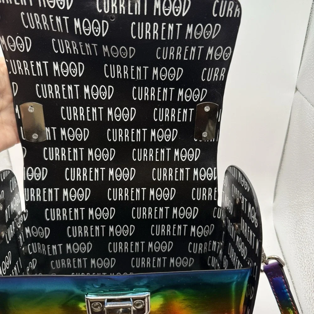 Current Mood 90's Rainbow Buckle‎ Hard Case Purse Dolls Kill Silver Studs